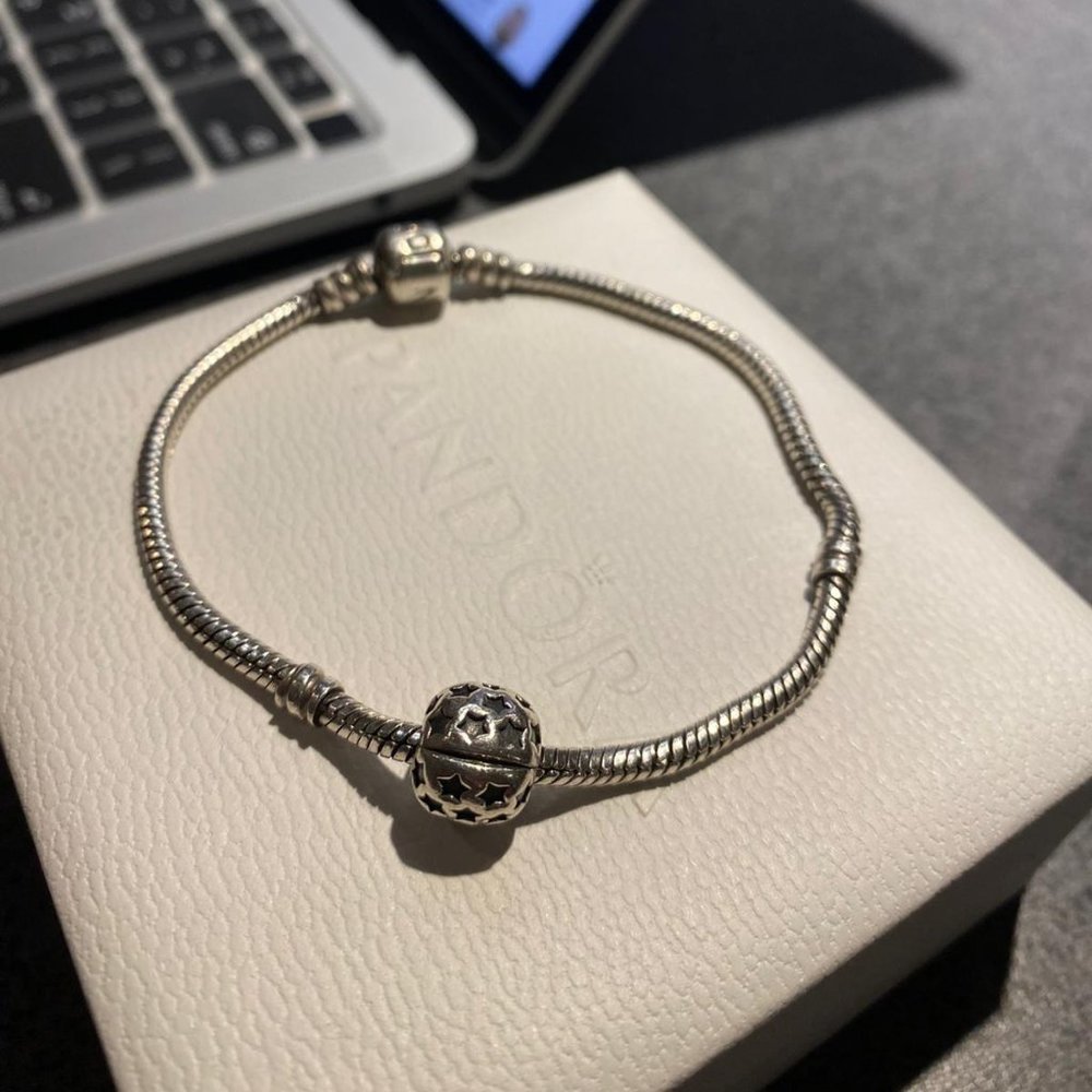 Pandora bracelet with star clip charm